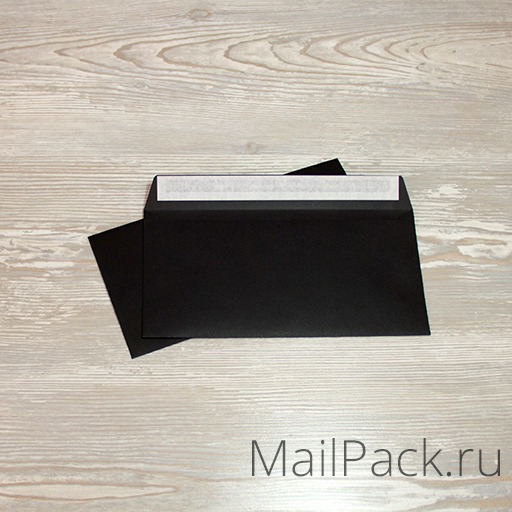 Черный конверт С65 114×229 мм